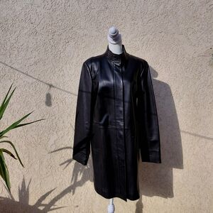 Preston& York Lambskin black leather coat